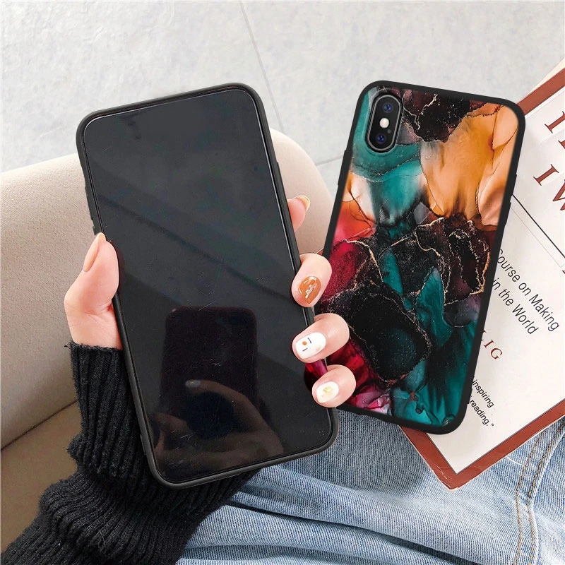 Frog Dinosaur Flower Love Marble Phone Case For Apple iphone X XS Max XR 10 iphonex Silicone Shockproof Protection Printed Cover