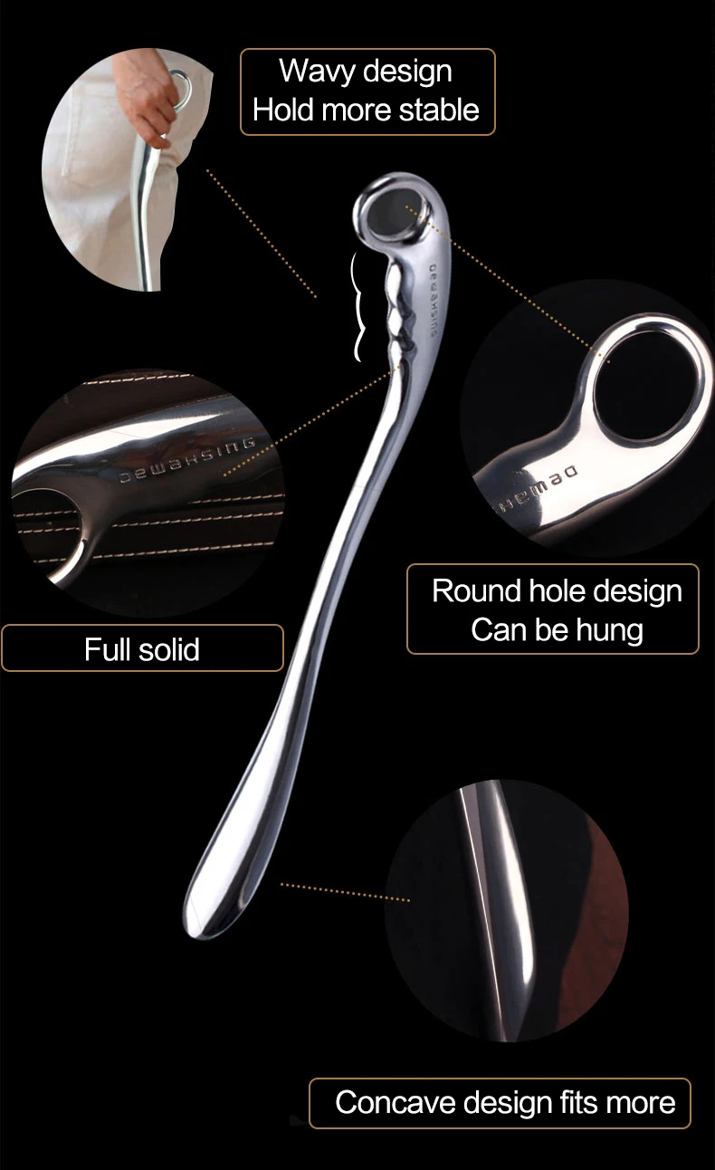 Professionelle 52 cm lange Schuhlöffel aus legiertem Metall zum bequemen Tragen von Schuhen, Horn und Löffel, Leder-High-Heel-Schuh-Hängelöffel – Detail 4