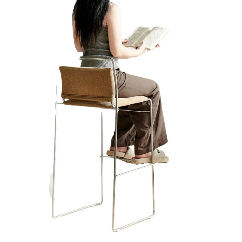 

Medieval Minimalist Bar Chair Home High Dining Chair Designer Minimalist French Vintage Island Back Bar Stool