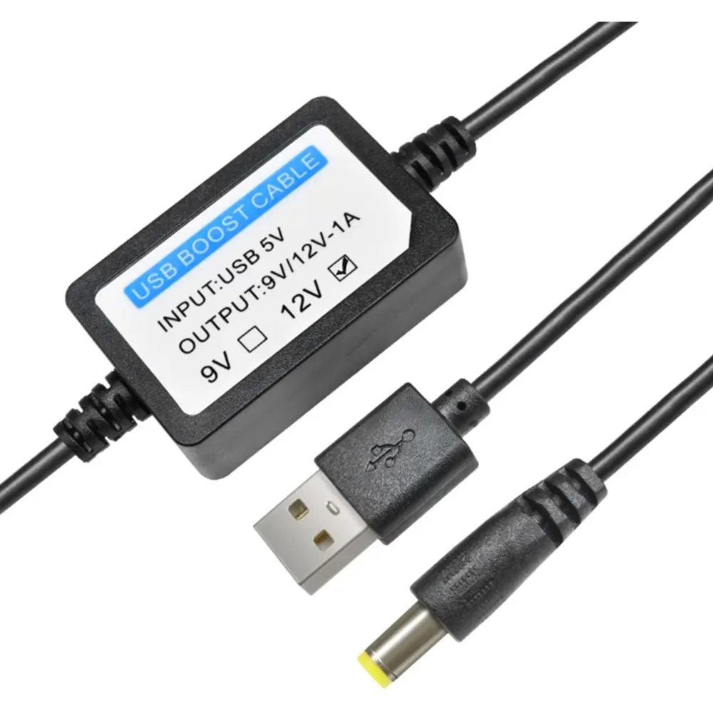 

USB DC 5V to 9V 12V 1A Step up Boost Cable Booster Converter Adapter with 5.5x2.1mm Plug for Power Supply Accessories