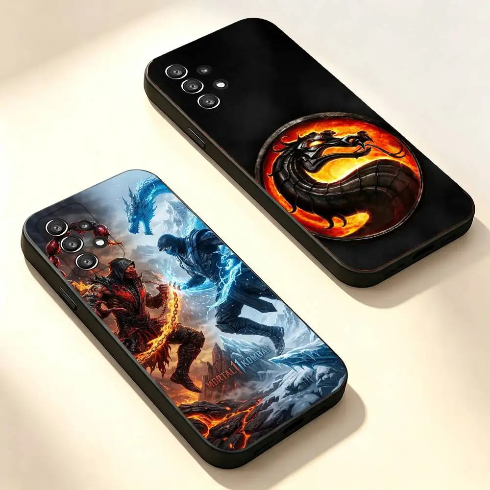 M-Mortal K-Kombat Fashion Black Soft Protective Case For Samsung S10,20,21,22,23,24,25,30 Ultra Plus FE Lite