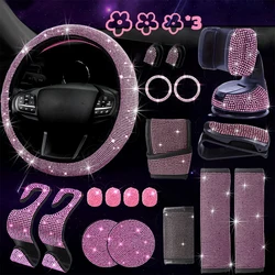 19pcs shiny personalized car interior decoration set Steering wheel shoulder protection hook decoration