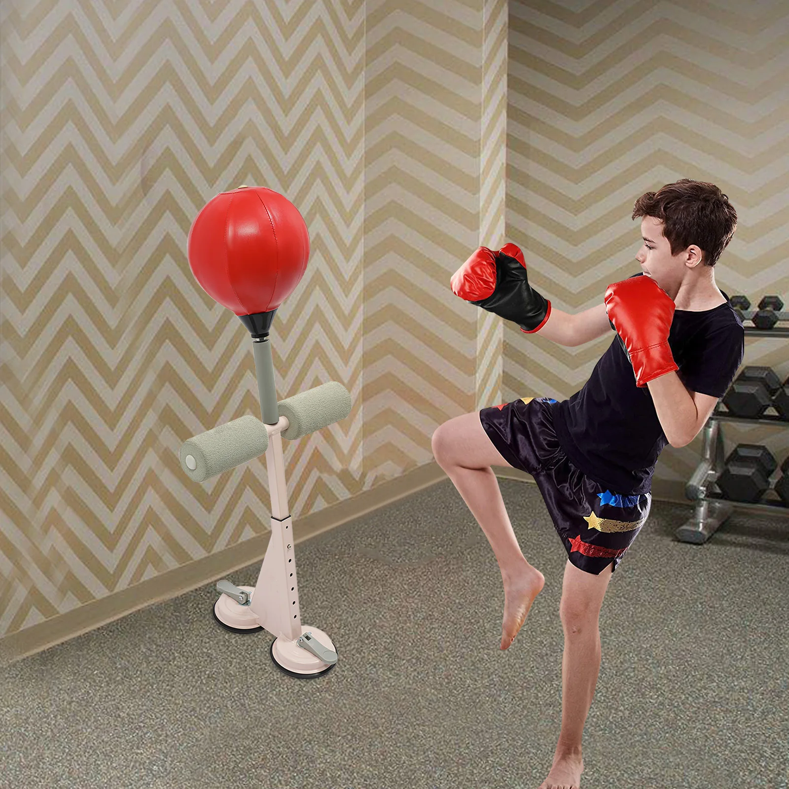 حقيبة ملاكمة بارتفاع قابلة للتعديل مع حقيبة سرعة حامل لتدريب معدات الملاكمة للمراهقين والكبار