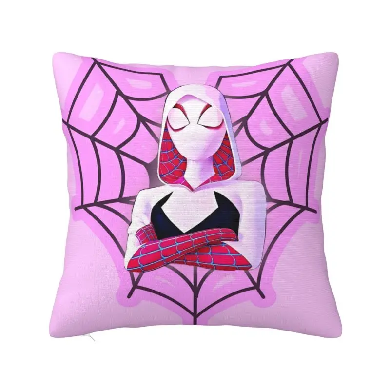 

Custom Gwen Square Pillow Case Home Decorative 3D Double-sided Printed Spider Web Cute Cushion Cover for Sofa