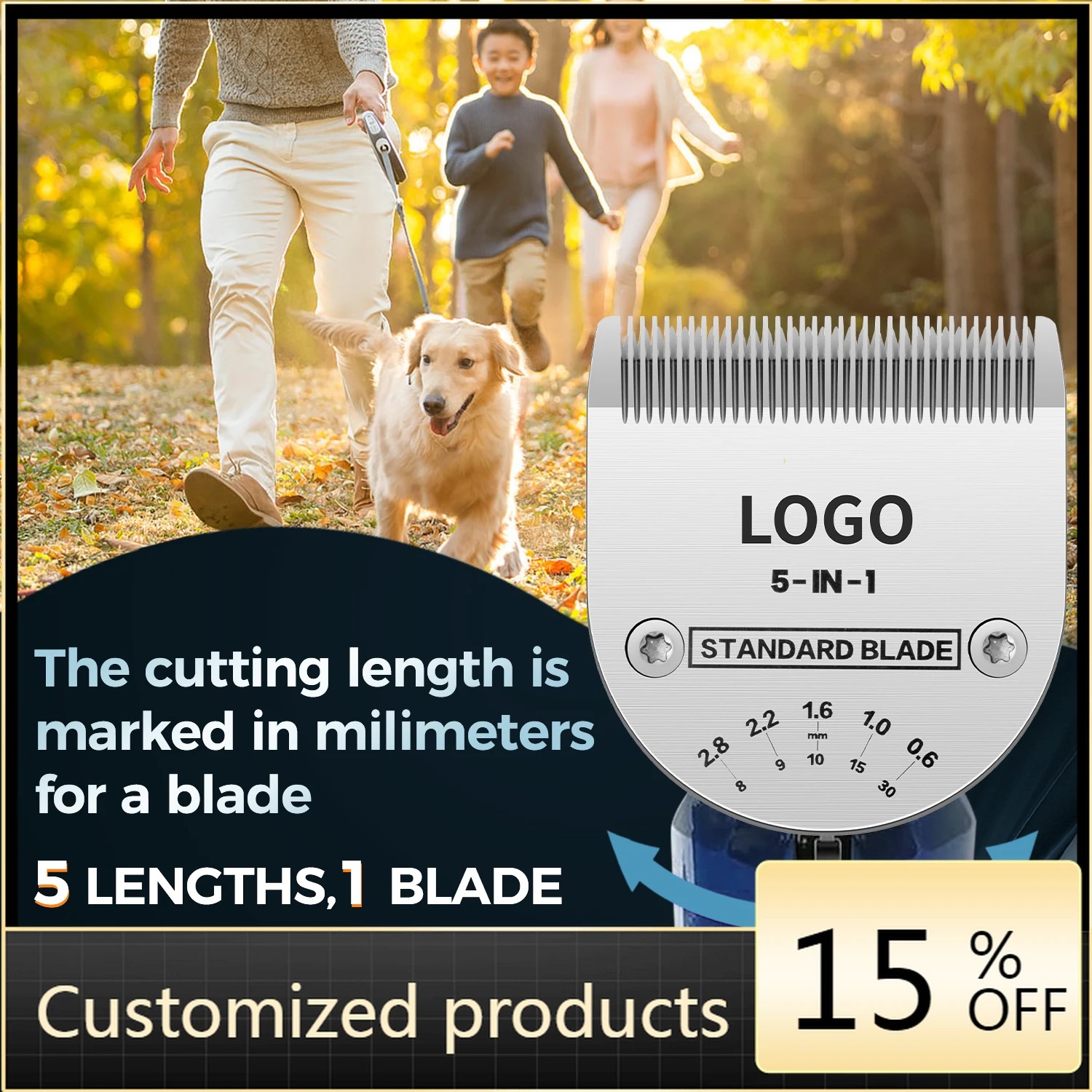 

STLF JW Professional Animal 5-IN-1 Pro Adjustable Clipper Blade for Clipper Replacement Blades