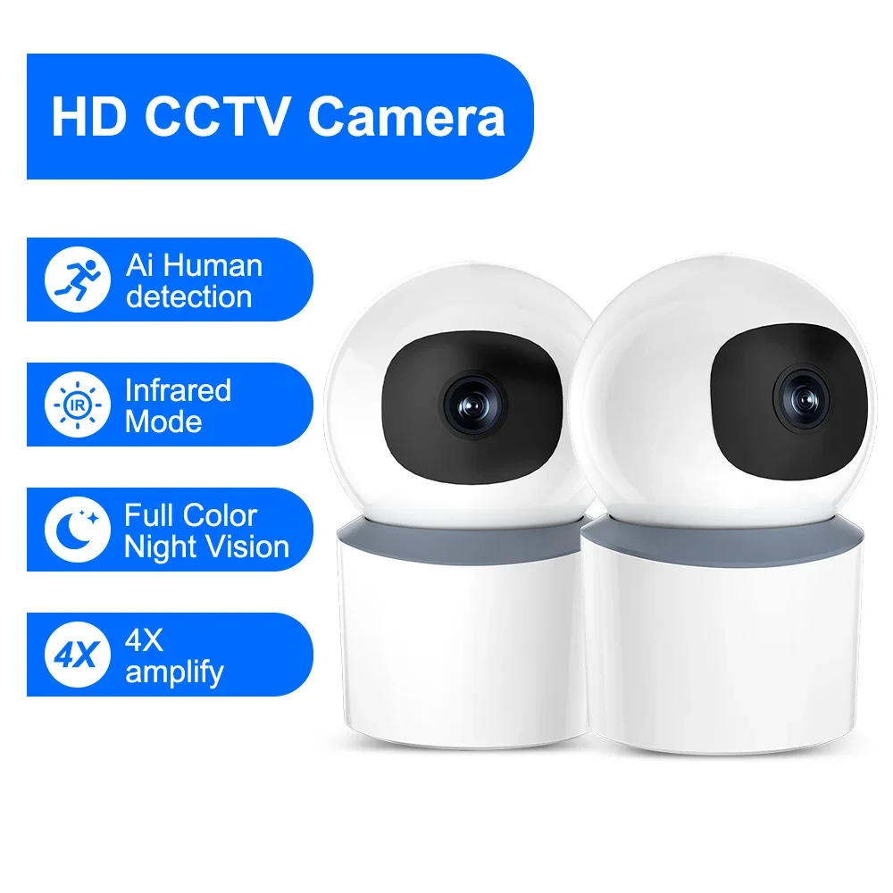 

WiFi Camera Pan/Tilt Smart Home Indoor Wireless IP Surveillance Mini Security Cameras 3MP HD Infrared Night Vision Baby Monitor