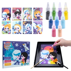 DIY Sand Painting Animal Princess Unicorn Series Sand Painting Cards Sand Art Kit Educational Toys Montessori Toys Kids Gifts