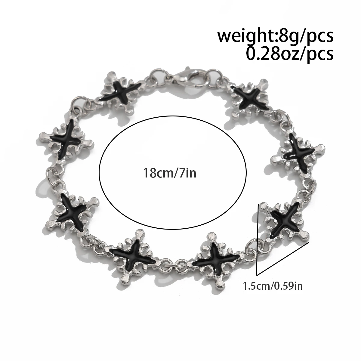 Ingemark الإبداعية يسوع الصليب سلسلة سوار للرجل على اليد الهيب هوب سحر فضي اللون أساور المسيحية زوجين مجوهرات هدية #5