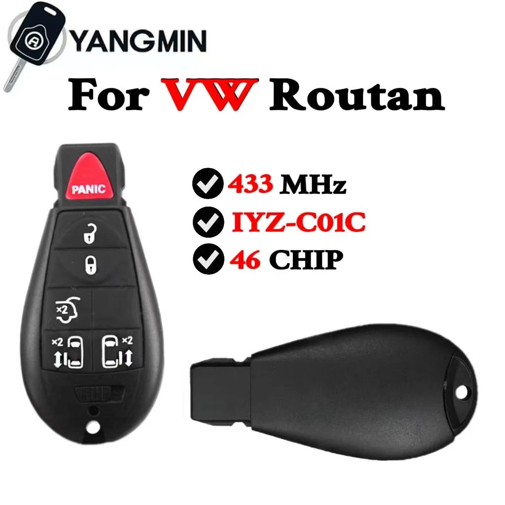 

YANGMIN Remote Car Key For Volkswagen Routan 2009 2010 2011 2012 433MHz ID46 Chip M3N5WY783X IYZ-C01C6 Buttons