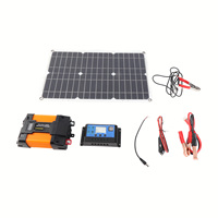 Portable Solar Power System 4000W Power Inverter 30A 12V 24V Solar Charge Controller 18W 18V Solar Panel Kit 500W 12V to 110V