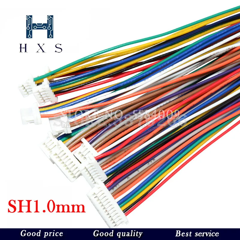 10PCS JST SH1.0 SH 1.0mm 2/3/4/5/6/7/8/9/10Pin Female & female Connector with cable plug Same direction Length 10CM 20CM 30CM