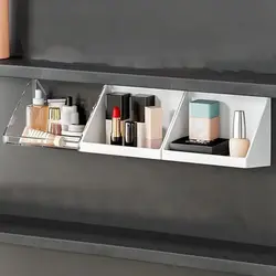 Wall Mounted Storage Rack Bathroom Kitchen Sundries Organizer Holder Cosmetics Storage Tray Makeup Organizer Self Adhesive Shelf