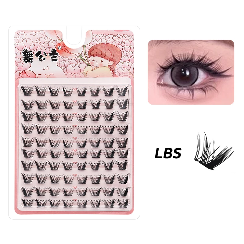 DINGSEN 10 Reihen Natürliche DIY Wimpernbüschel Einzelne Wimpern Anime Falsche Wimpernbüschel Handgefertigte Wimpernverlängerungs-Sets – Detail 15