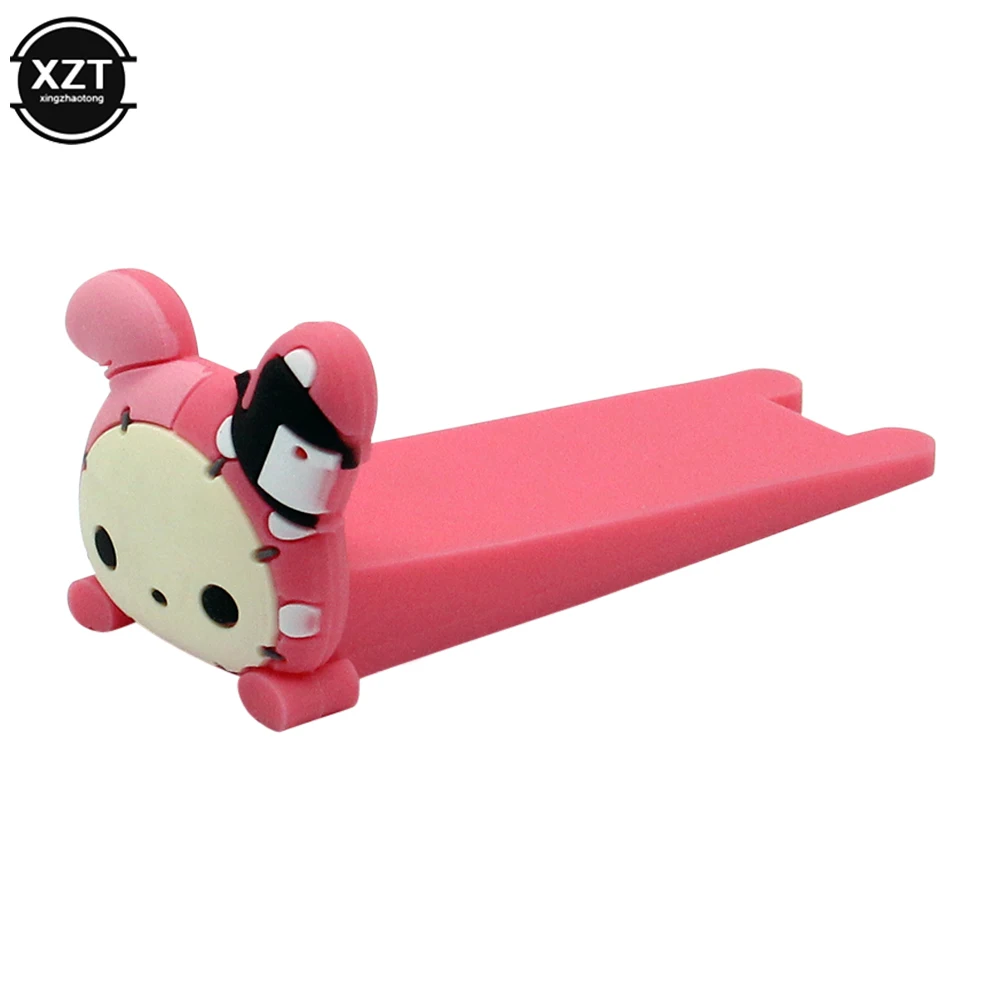 Cute Cartoon Silicone Door Reusable Shock Absorbent Block Wedge Doorstops Door Handle Stopper Home Door Anti-collision Stopper