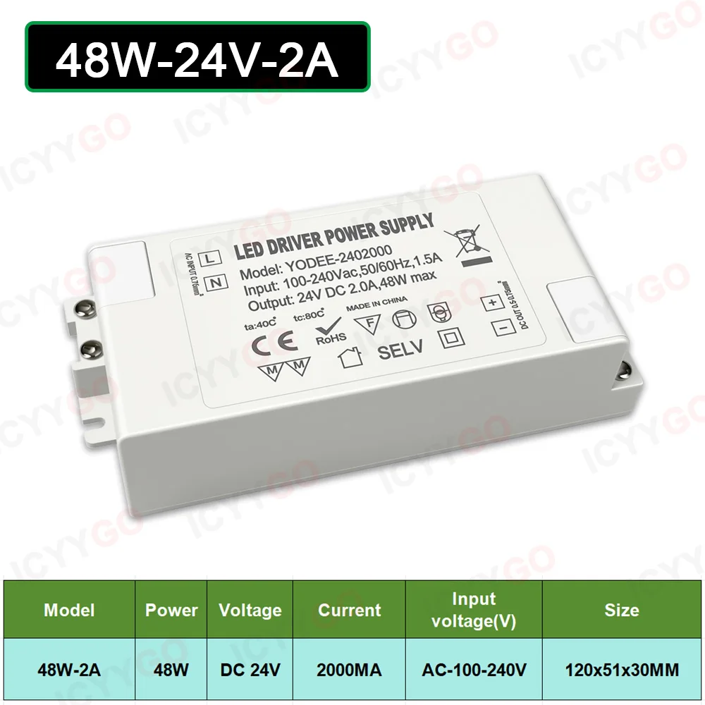 DC5V 12V 24V Lighting Transformers 3W 6W 10W 12W 24W 36W 60W LED Power Drivers 500ma 1000ma 2A 3A 5A Suitable For LED Strips image 3