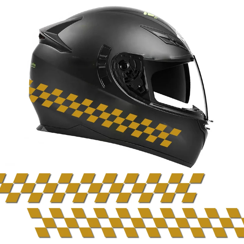 

1 пара клетчатых наклеек для мотоцикла «сделай сам» для топливного бака, обтекателя шлема, обтекателя мотоцикла, крыла, лобового стекла, водонепроницаемые виниловые наклейки