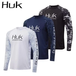 Homens de manga comprida Crewneck camisola, respirável camisas de pesca, Outdoor UV Proteção Vestuário