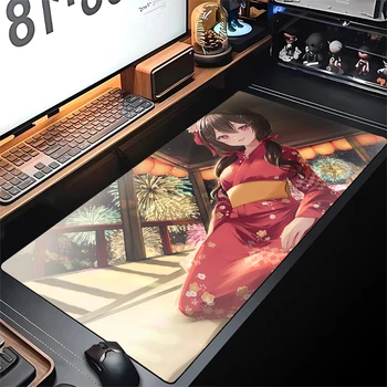 Oyun büyük Mouse Pad HD baskı Kawaii Mousepad Gamer sevimli Anime kız fare Mat PC bilgisayar klavye paspaslar kauçuk ofis sümen