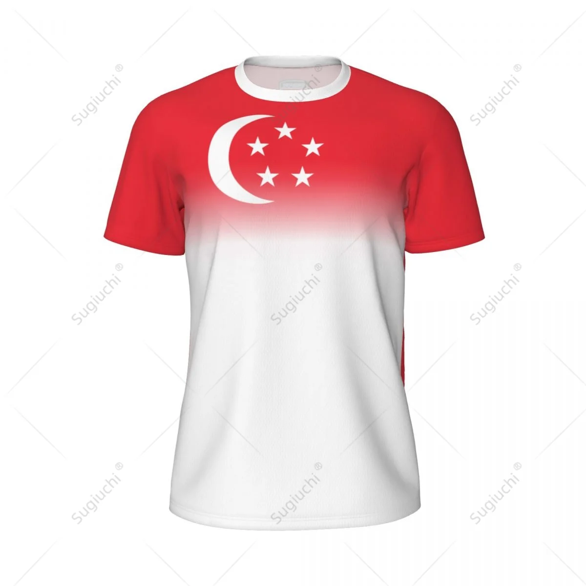 Sports Mesh T-shirt Singapore Flag For Running Bike Soccer Tennis Football Fitness Tees 3D Printed Custom