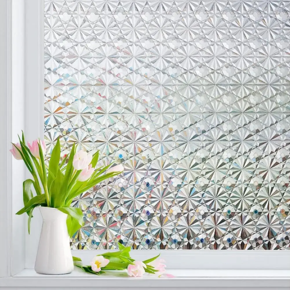 Prismatic Refraction Window 3d Rainbow Frosted Window Film for Privacy Uv Sun Blocking Static Glass for Home Bathroom