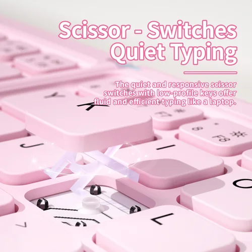 Imagen 2 del producto Mini teclado silencioso inalámbrico Bluetooth Z1 de 10 pulgadas con teclas cuadradas, Compatible con tres sistemas para teléfonos e iPad