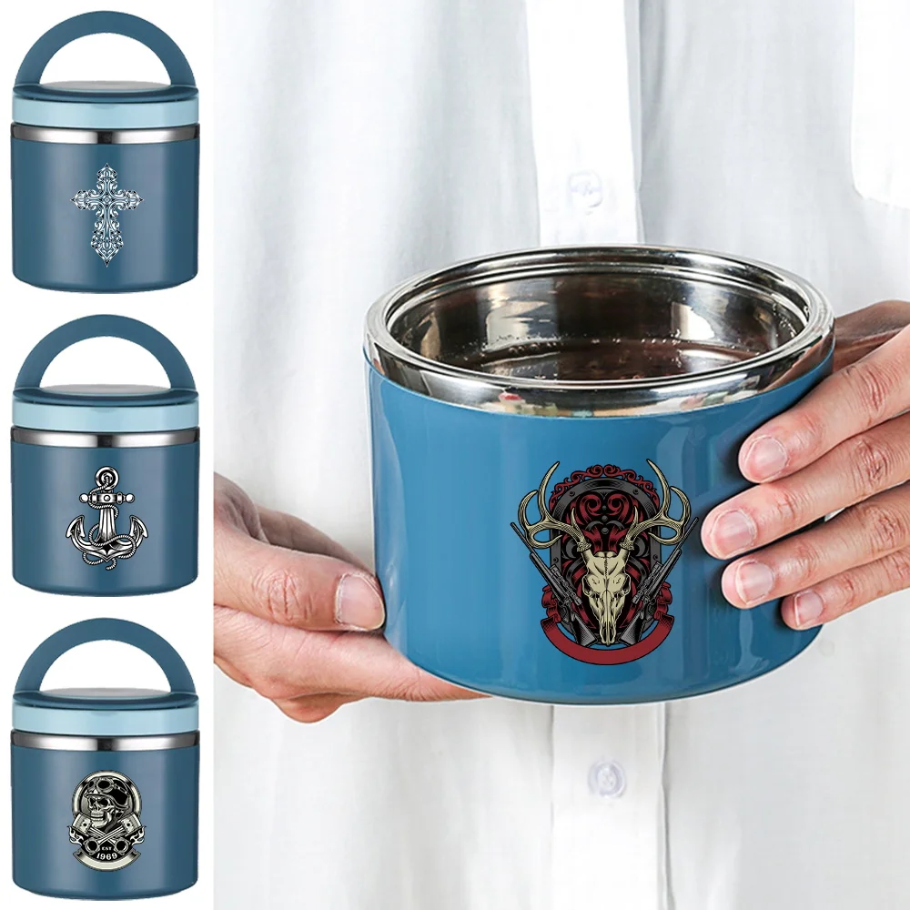 

Термосумка для обедов с принтом черепа, портативная, для работы, учебы, поездок, спорта, путешествий, кемпинга, пикников