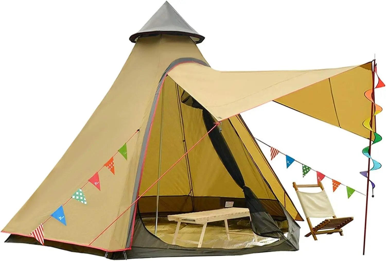 

Купольная палатка для кемпинга 12'x10'x8' на 5-6 человек, 4-сезонная, двухслойная, водонепроницаемая, с защитой от УФ-излучения, ветрозащитная, семейное уличное убежище