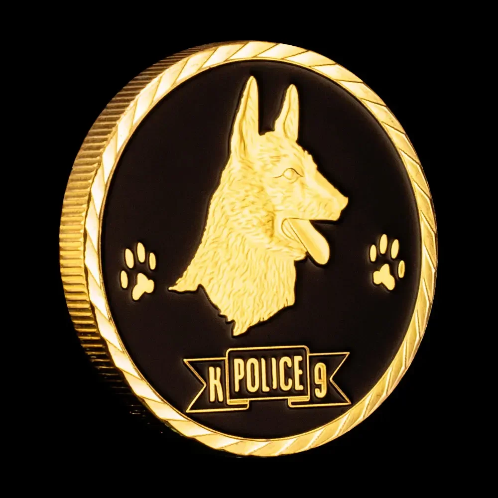 United States Police Dog K9 Golden Plated Souvenir Coin in Dogs We Trust Canine Commemorative Coins Collectible Gift