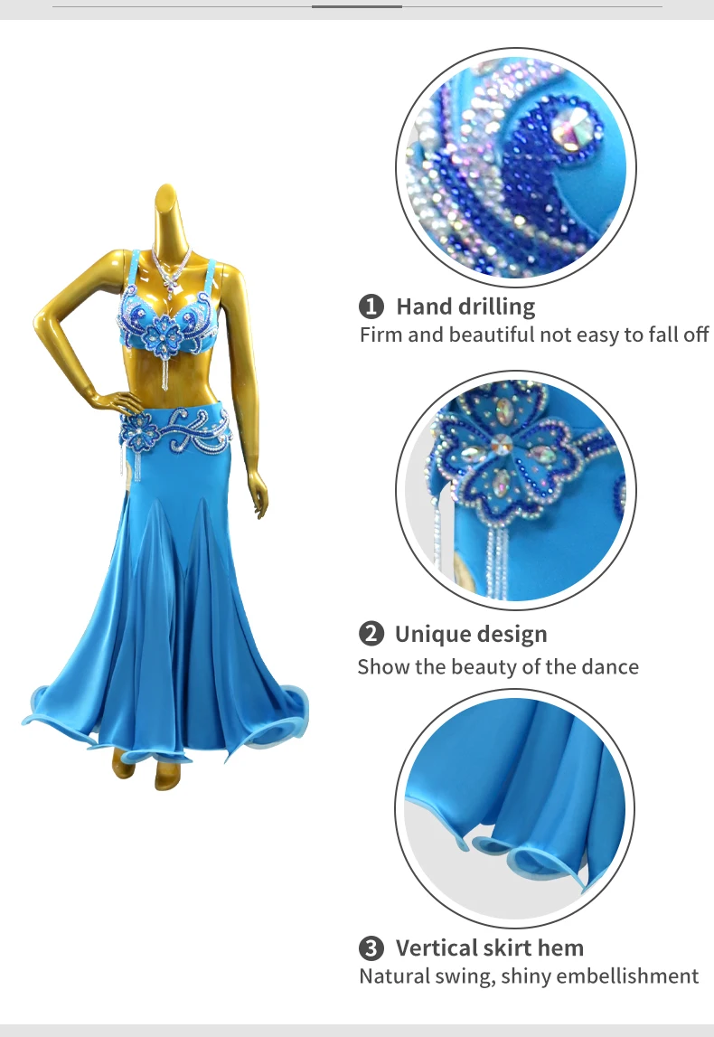 Bauchtanzkostüme Orientalisches Bauchtanzkleid Aufführungsanzug 2026 Mädchen Tanzkleidung Damen Bühnen-Übungsrock – Detail 6