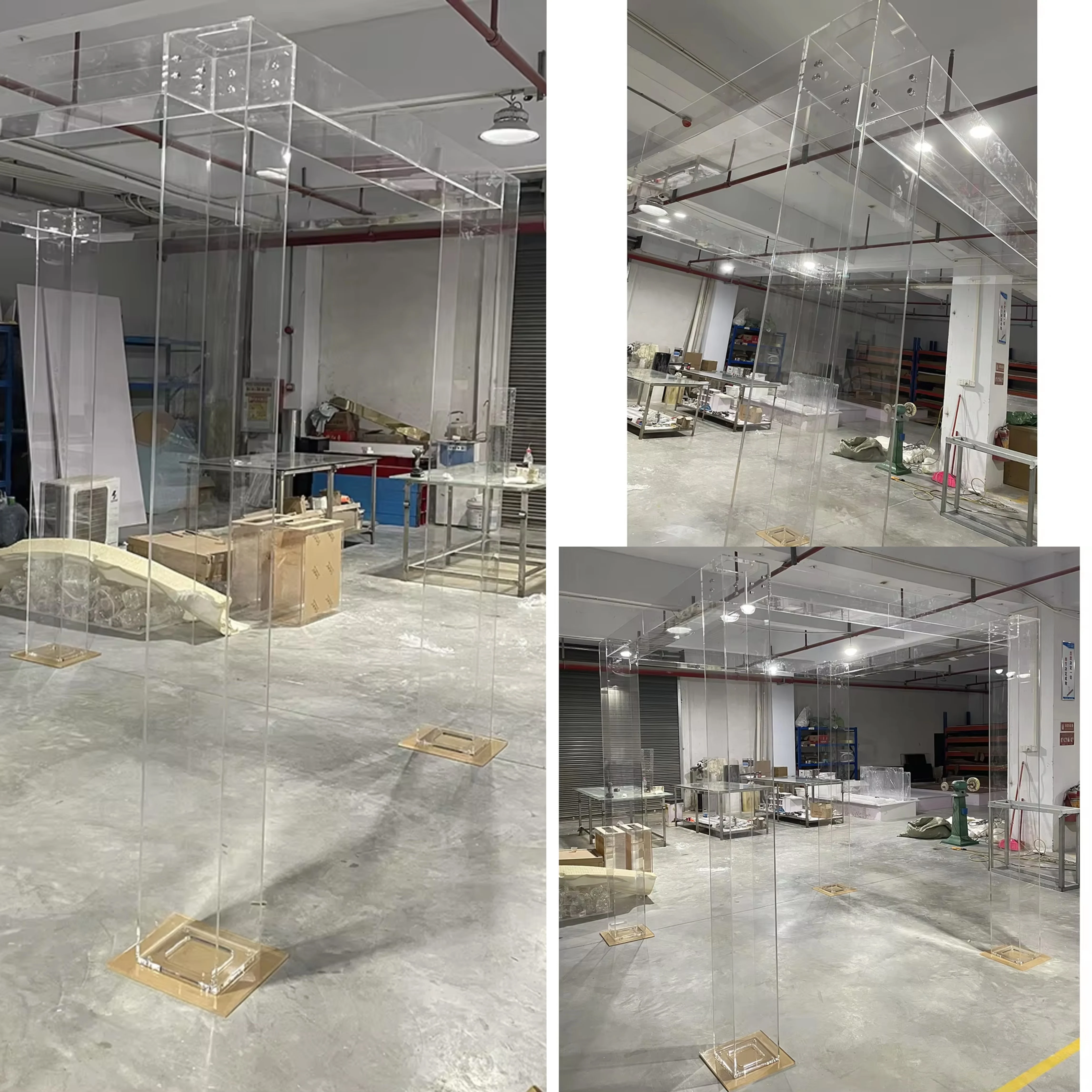 

8ft Acrylic Chuppah Golden Mirrored Marriage Chuppah Wedding Mandap