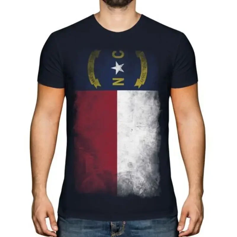 

NORTH CAROLINA STATE FADED FLAG MENS T-SHIRT TEE TOP NORTH CAROLINIAN SHIRT