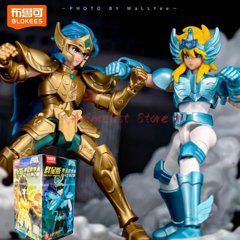 Blokees Saint Seiya caja ciega Galaxy 02 versión el legado de los Santos dorados juguete Original Kit de modelo de ensamblaje figura de acción regalo