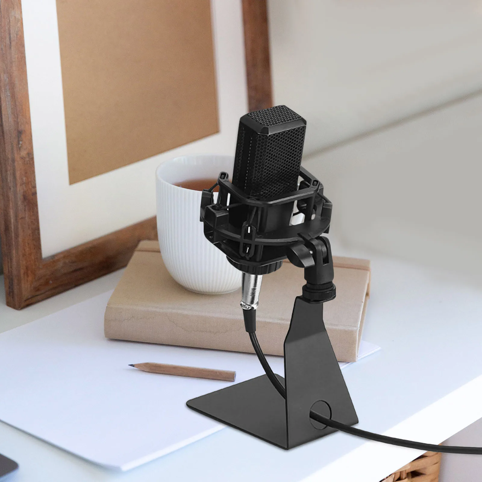 

Robust Mic Mount Clamp for Tabletop Use High Quality Microphone Holder Base Fixing for Studio Or Home Office