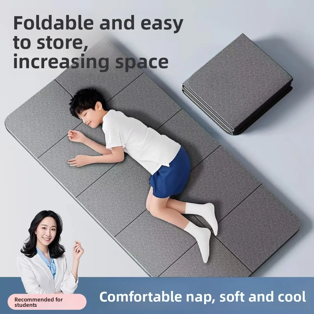 Foldable yoga mat indoor portable fitness mat home training can store student nap mat non-slip exercise cushion for gym