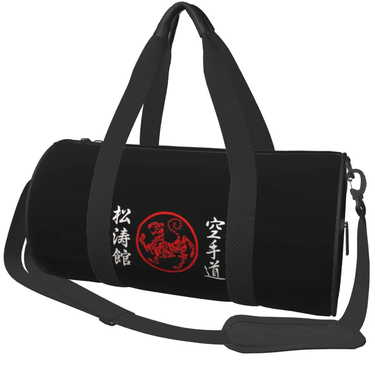 Shotokan Symbol And Kanji On The Sides White Text Gym Bag Weekend  Bags Gym Accessories Travel Handbag Fitness Bag For Couple