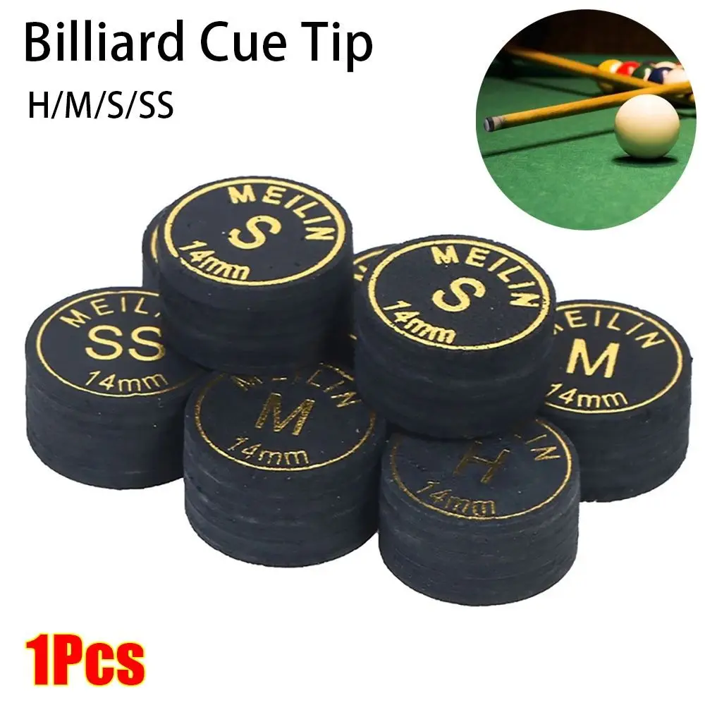 1 pçs novo snooker piscina bilhar dicas de taco h/m/s/ss 14mm dicas de bilhar pólo acessórios de reparo 9 camadas bilhar cue cabeça