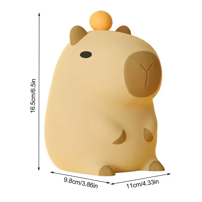 Capivara Night Light para o berçário, USB recarregável, controle de toque, lâmpada de silicone, decoração do quarto