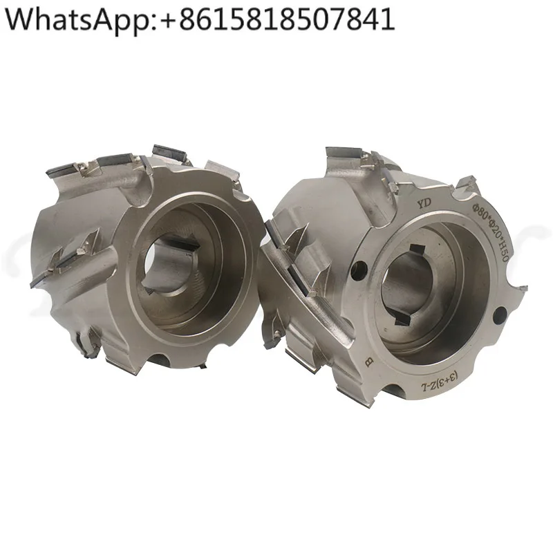 1 Pair (L+R) 80X20XH50mm 15T PCD Pre Milling Cutter Diamond Woodworking Trimming for KDT Nanxing HOMAG Wood Edge Banding Machine