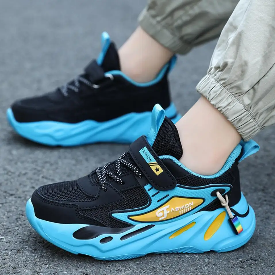 2023 Children Sneakers for Boys Mesh Breathable Running Sports Shoes Kids Girls Flat Casual Shoes Optional Athletic Big Size 40