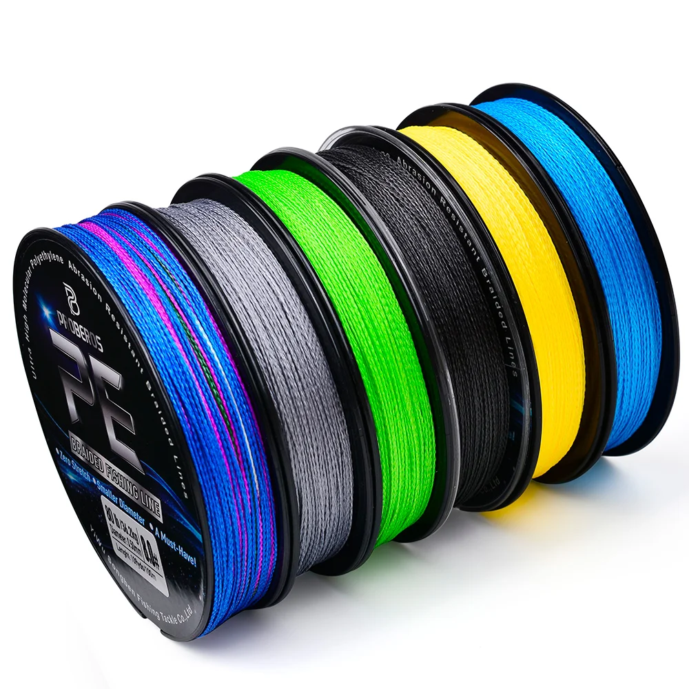 Superstarke Angelschnur - 100m/328ft 4-Strang Multifilament PE Abriebfeste Geflochtene Schnur, 6 Farben Verfügbar in 6-80 LB Optionen – Detail 3