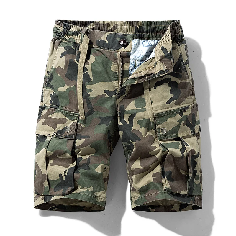 Summer Men Cargo Camouflage Shorts Mens Casual Cotton Jogger Shorts Pants Mens Outwear Fashion Vintage Twill Cotton Shorts Male