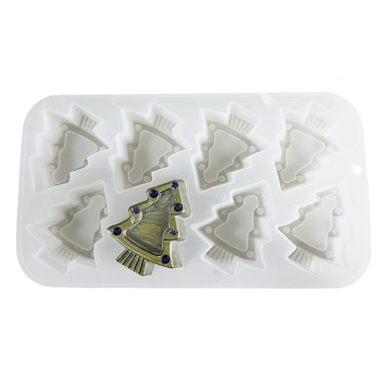 8 Cavities Christmas Tree Silicone Mould Plaster Molds Epoxy Resin Molds Molds Baking Molds Dessert Decoration Dropship