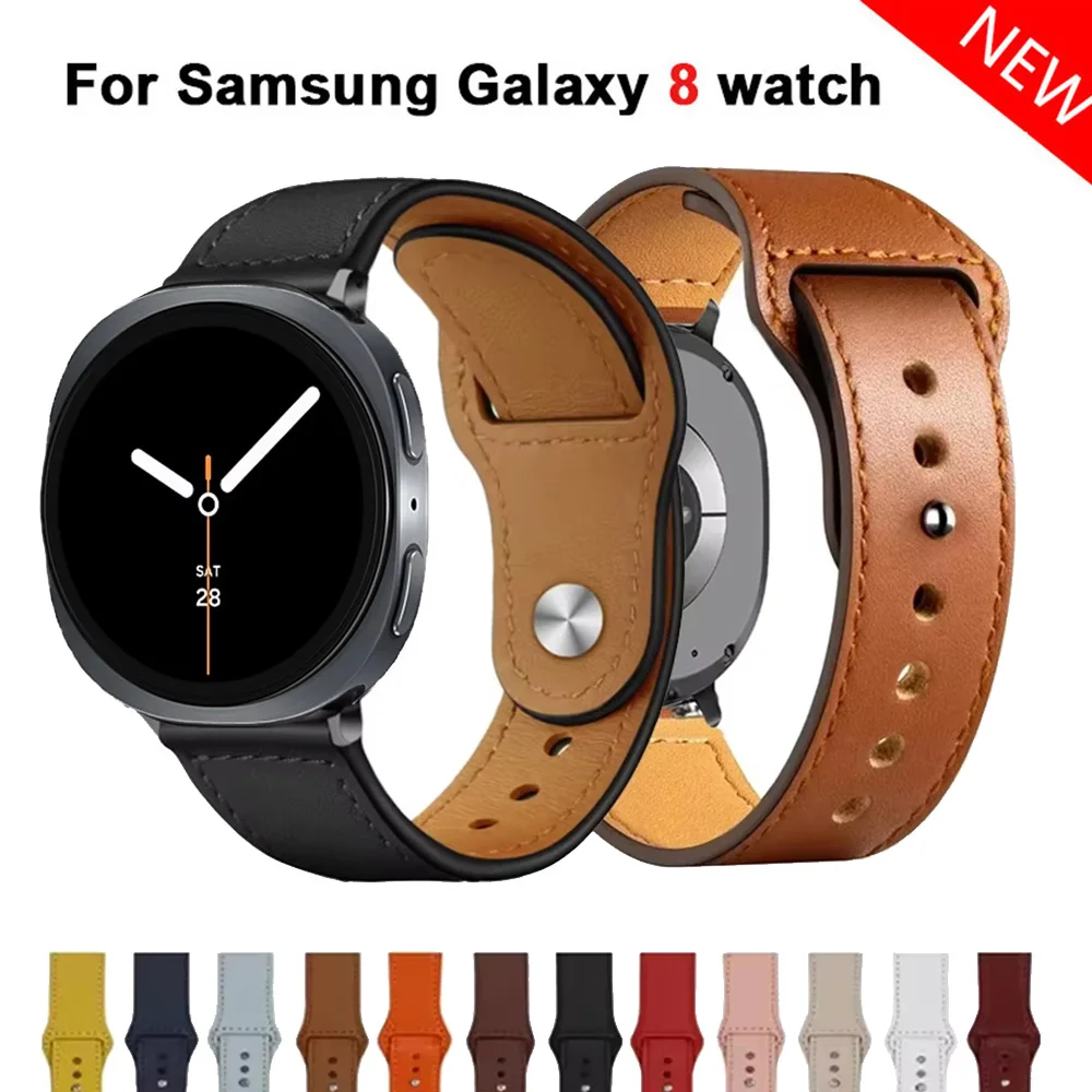 Lederarmband für Samsung Galaxy Watch 8 Armband 44 mm 40 mm Zubehör Correa Gürtelarmband für Samsung Galaxy Watch 8 Classic 46 mm