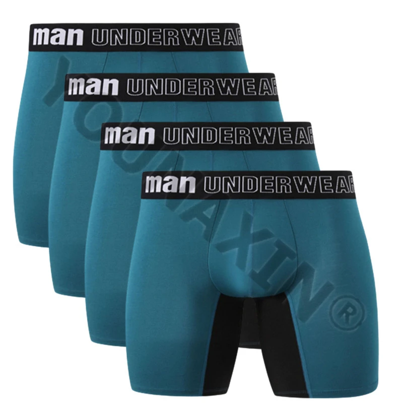 4 sztuka Big Size mężczyźni seksowne majtki bielizna bokserki Bamboo fibre Knickers kolor szwów Homme długie Undies Boy kalesony M L XL 2XL 3XL 4XL