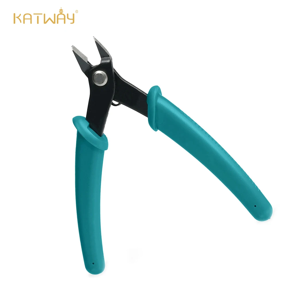 

KATWAY Micro Wire Cutter 5.12" Precision Flush Cutters Side Cutting Pliers Clean Cuts in Electronics, Jewelry,Model Kits HH-AA06