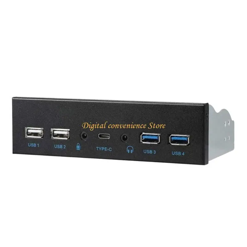 

97QA USB 3.1 TypeC + 2x USB3.0 + 2x USB2.0 Hub + 3.5mm + Earphone for 5.25" Bay