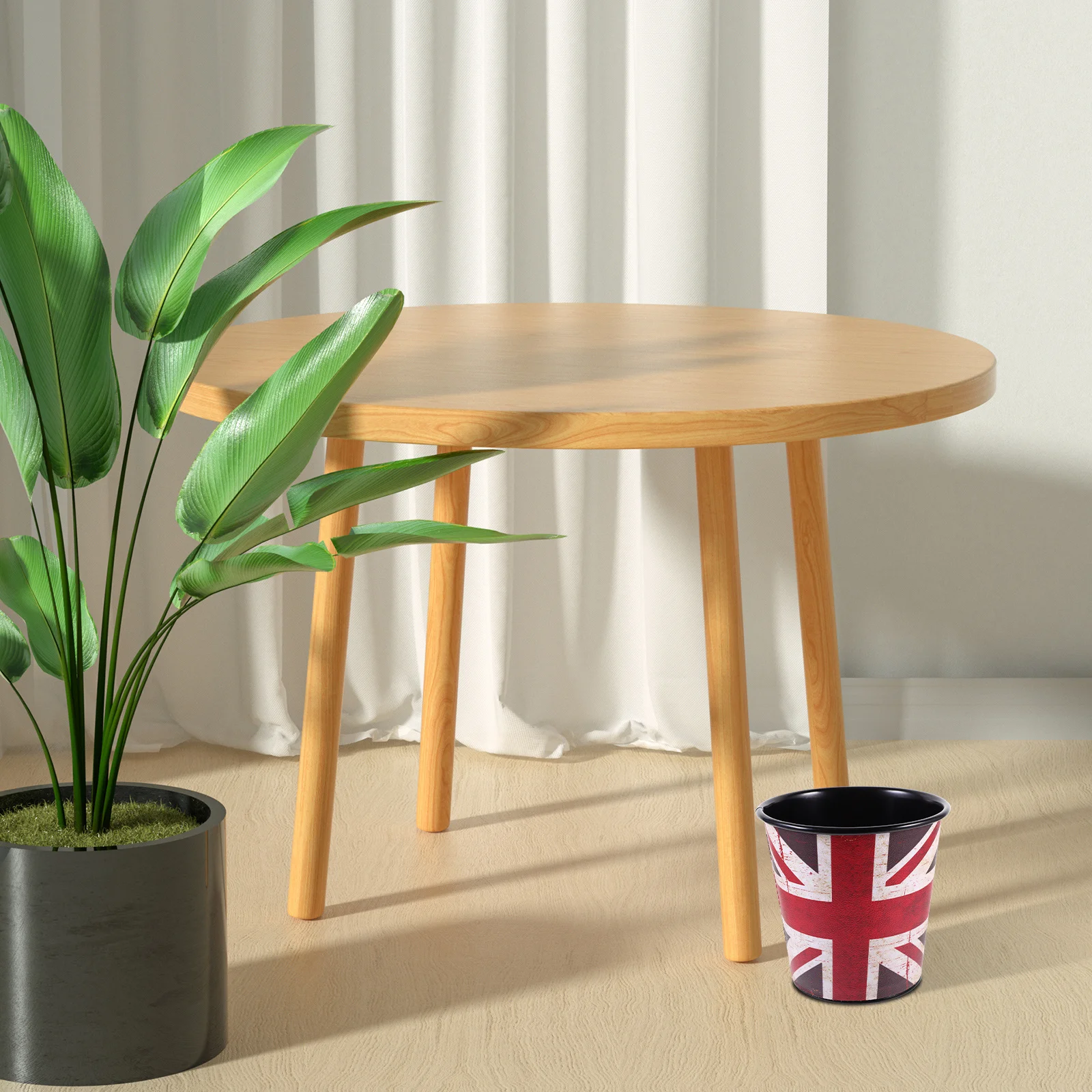 

Metal Desk Trash Can Vintage Style Small Garbage Bin for Office Home Study Desktop Organizer Waste Basket Pen Holder