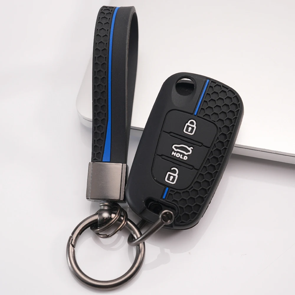 Protective Key Cover With Chain For Kia Rio Rio X-Line K2 Sportage Sorento Optima K5 Soul Ceed Cerato K3 Picanto Seltos Stonic