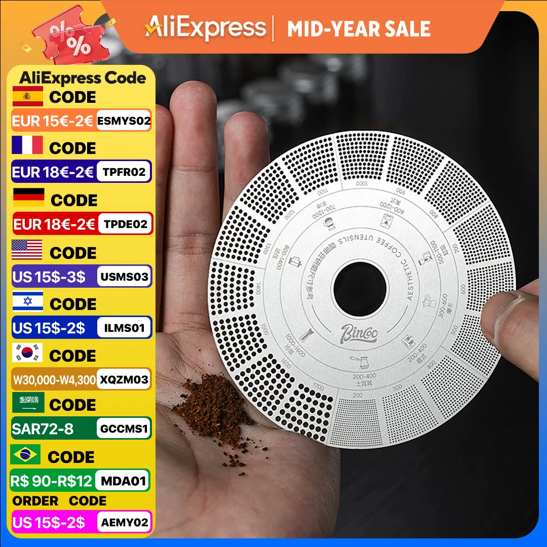 

Coffee Grind Reference Card 200-1700um Ground Coffee Coffee Tool Conversion Card Grinder Scale Measure Card Barista Tools