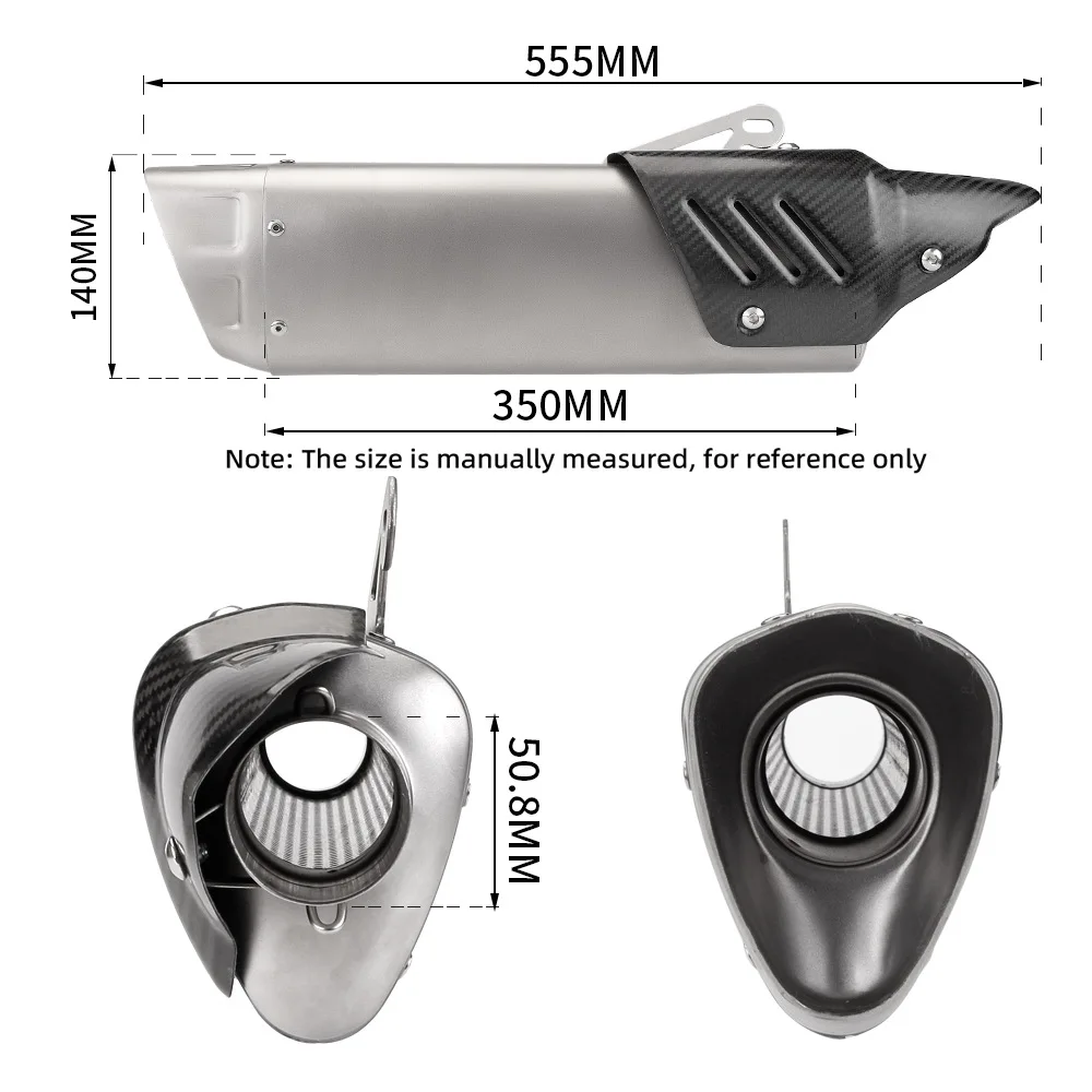 Suitable For Motorcycle CB300R Modification Of Special Stainless Steel Middle M12 Tail Exhaust Pipe, Non-destructive Straight Up